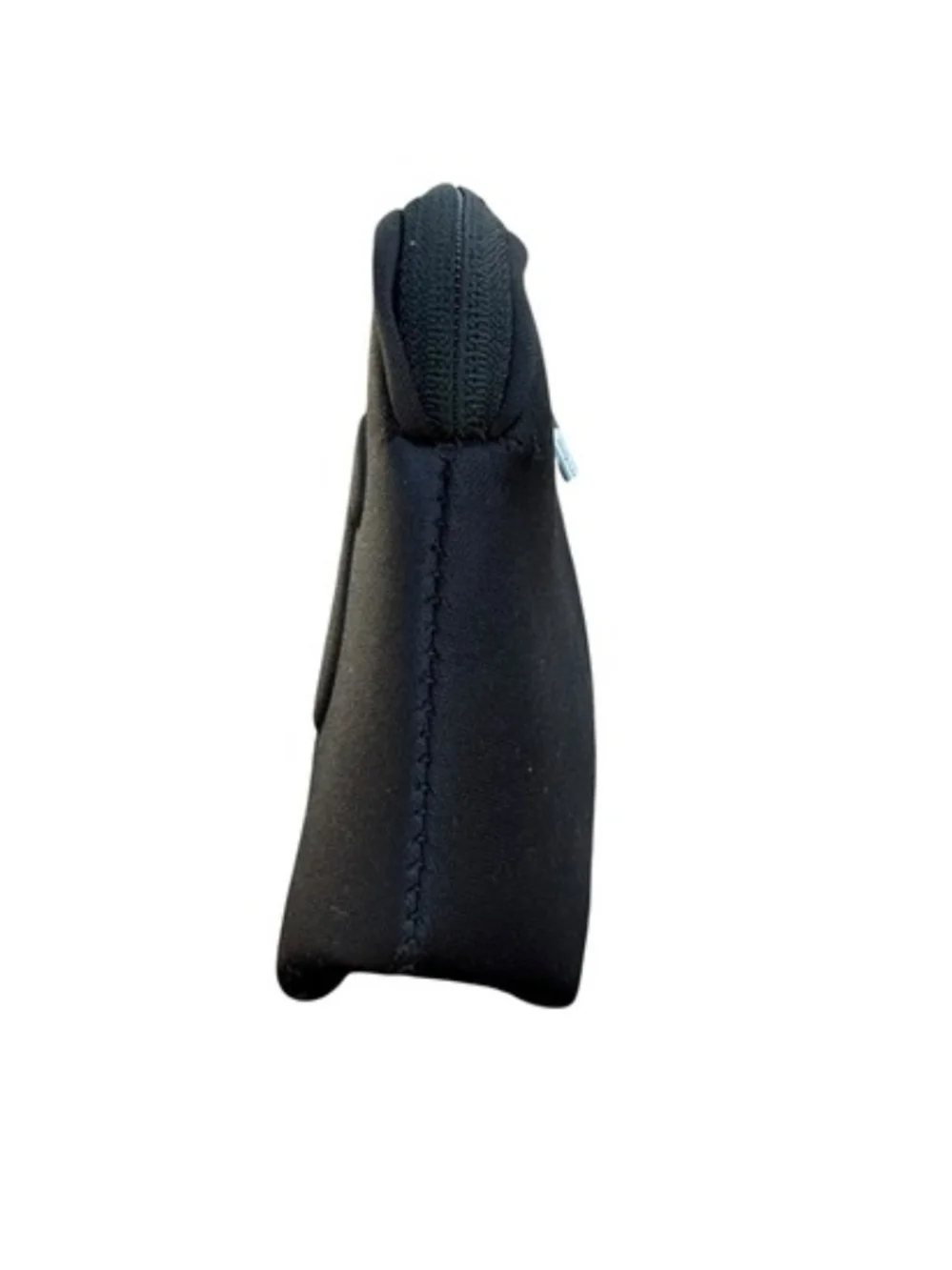 NWT SKIMS Black Embossed Logo Neoprene Pouch Cosmetic Swim Beach Bag 12.5 Inches